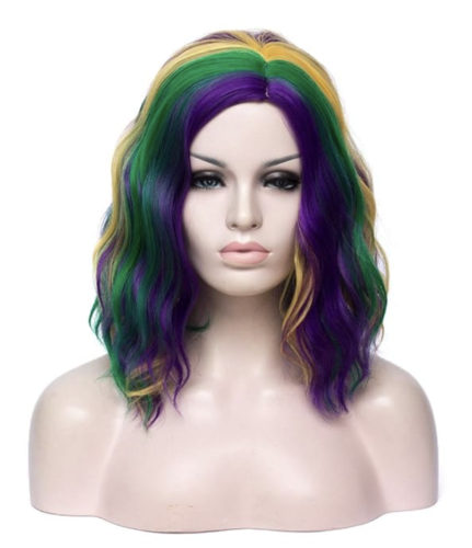 Mardi gras wig from Amazon